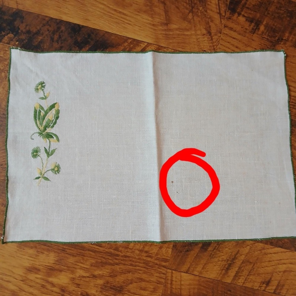 Vtg Linen Placemats Embroidered Butterfly Design Set of 8 16'' x 11'' W/Napkins - Picture 15 of 15